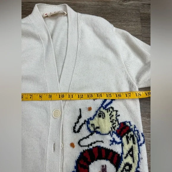 MarniWOOL-CASHMERE BLEND CARDIGAN WITH JACQUARD DRAGON size S-M
